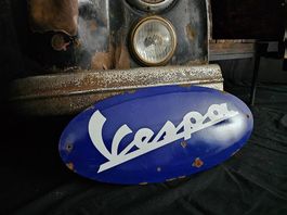 Vintage Vespa Emailleschild Reproduktion 62 x 28 cm