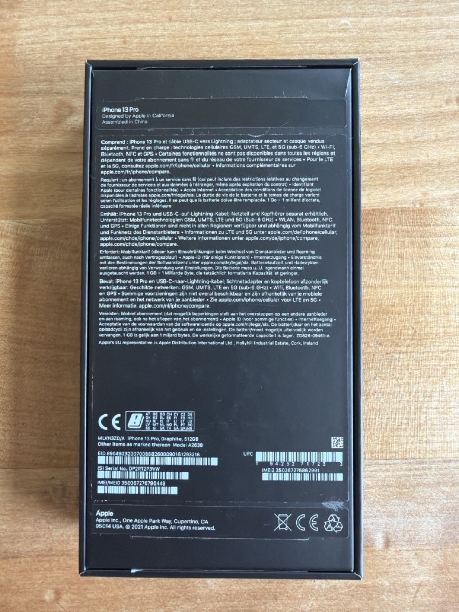 Apple Telefoni cellulari / Smartphones: Iphone 13 Pro - 512 GB - Titangrau – Usato da Liestal venduto da Robbytobby73 2