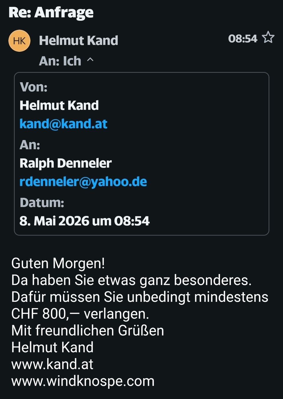 Foto & Immagini: Bild von Helmut Kand - Wien – Nuovo (secondo la descrizione) da Zürich venduto da Pasang 2