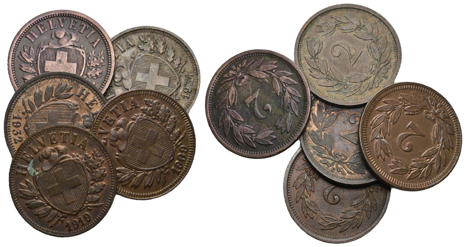 Tutti le monete: Schweiz 2 Rappen Lot – Usato da Bern venduto da numismatictops