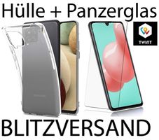 HÜLLE +PANZERGLAS Cover CLEAR Case für Samsung Galaxy A12