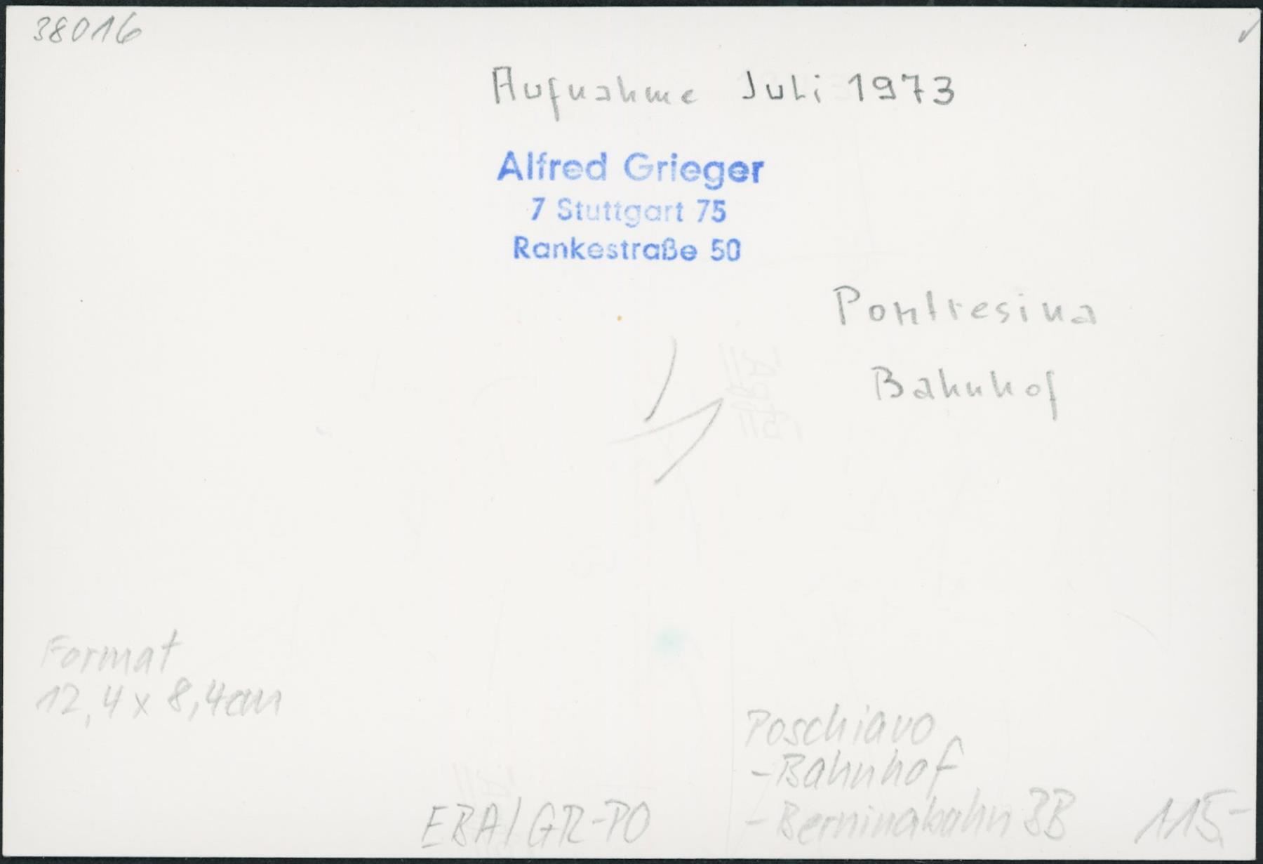 Cartoline postali: GR Poschiavo - Bernina Bahn BB – Usato da Schindellegi venduto da leecollect 1