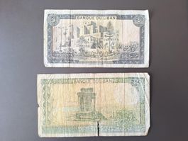 2 Banknoten Libanon 50 & 250 Livres (1978 & 1986)