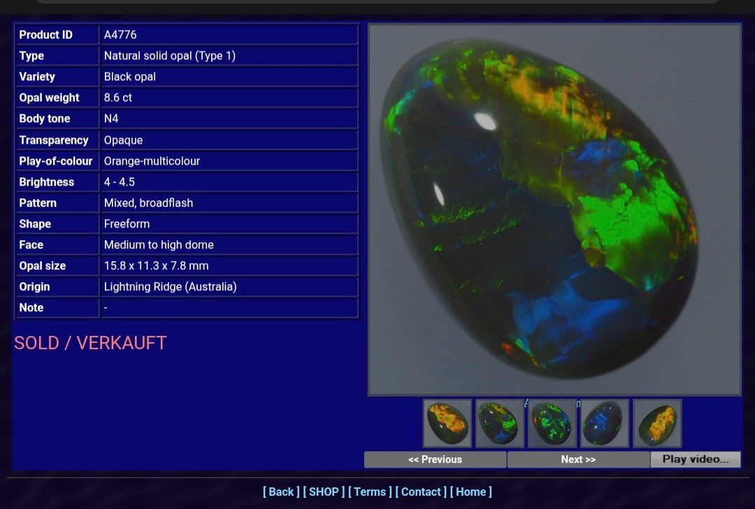 Pietre preziose: Schwarzer Opal, 8.6 ct, Multicolor, Lightning Ridge, A4776 – Usato da Birmenstorf AG venduto da PGcraZy21 8