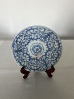 Antiker chinesischer Porzellan Teller, blau-weiss