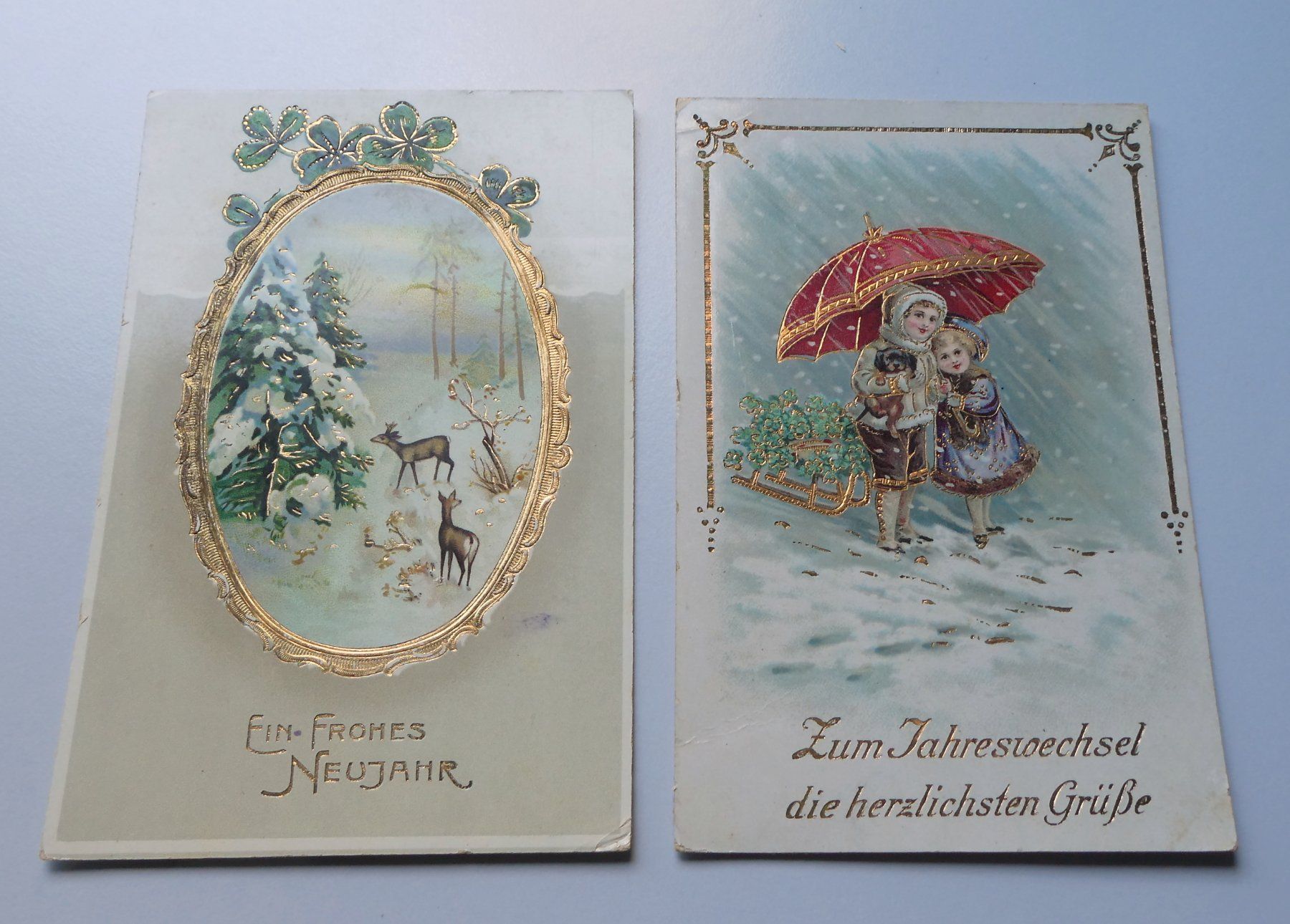 Ansichtskarten: Alte Neujahrskarten, Winter Postkarten, – Gebraucht aus Frauenfeld von ZAZ12 2