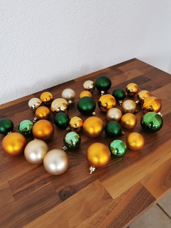 32 Stk Grün/Gold/Kupfer Weihnachtskugeln / Weihnachtschmuck Kaufen