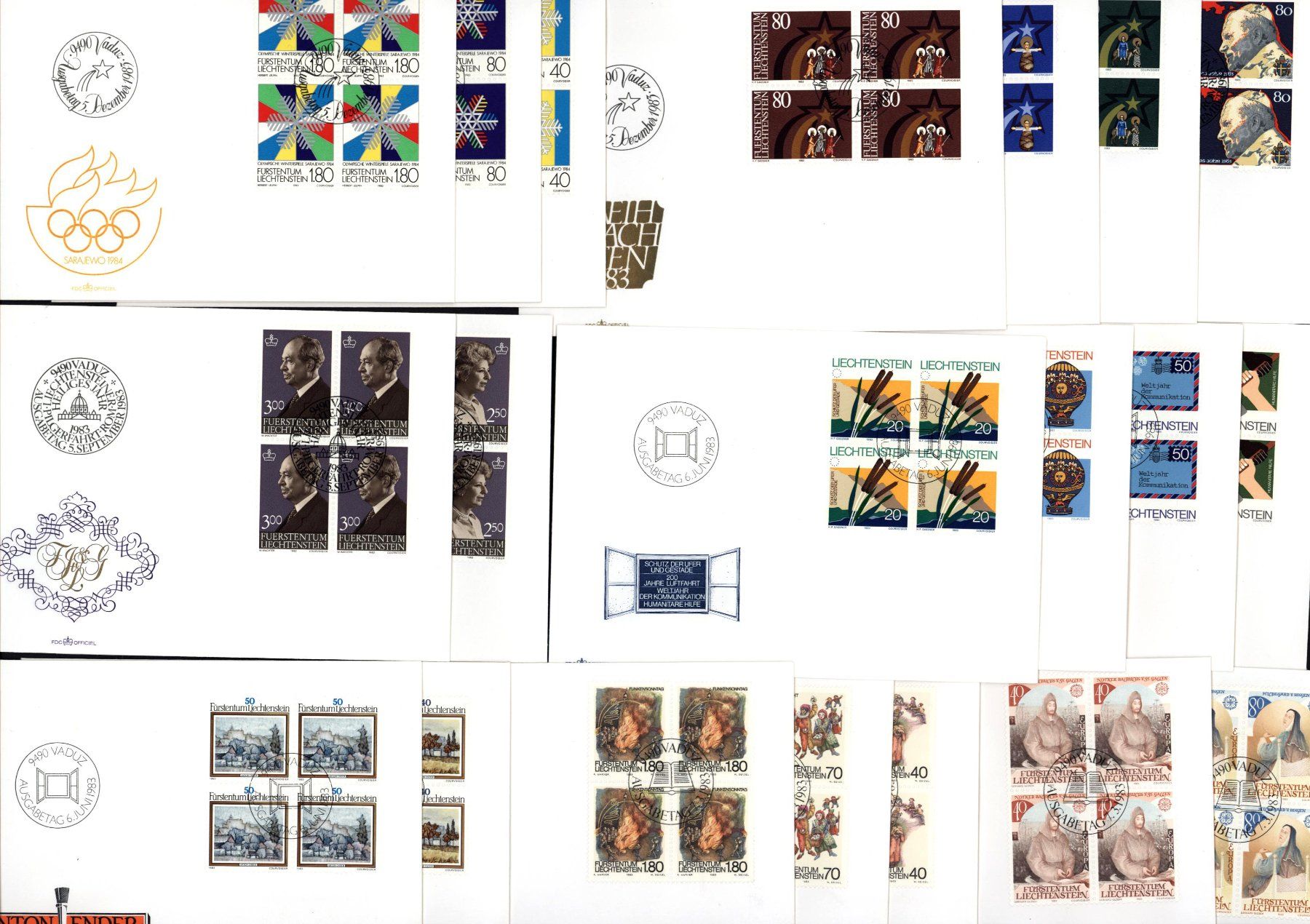 Tutti i francobolli: FDC im Viererblock 1983 FL (K175) – Usato da Seuzach venduto da Harri19