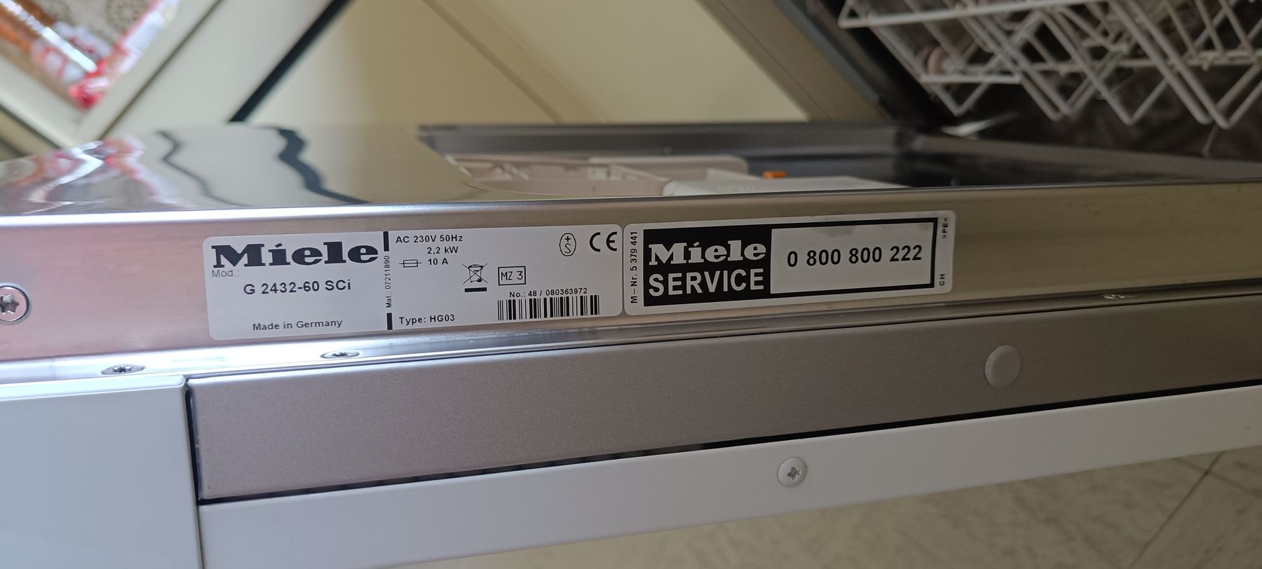 Miele Machines à laver la vaisselle: Miele Geschirrspüler G 2432 60 sci – D'occasion à Gümligen par rol_k5w2 3