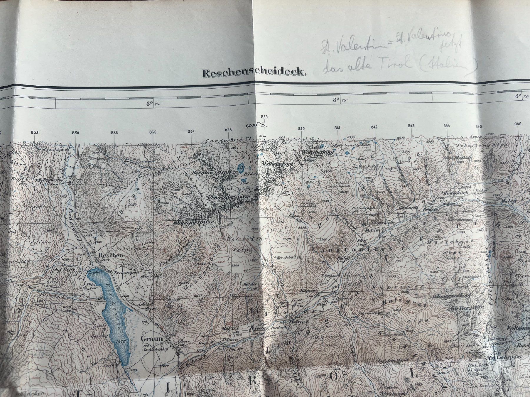 Landkarten & Atlanten: Carte Reschenscheideck 1898-1924, St. Valentin, Tyrol! – Gebraucht aus Savigny von dor_5v9q 2