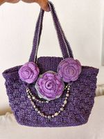 Sac à main fait main violet élégant 