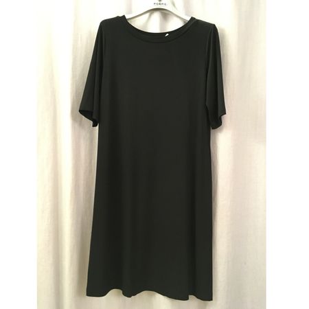 Piu & Piu Kurzarm Sommer Kleid Viscose Jersey schwarz Gr 36
