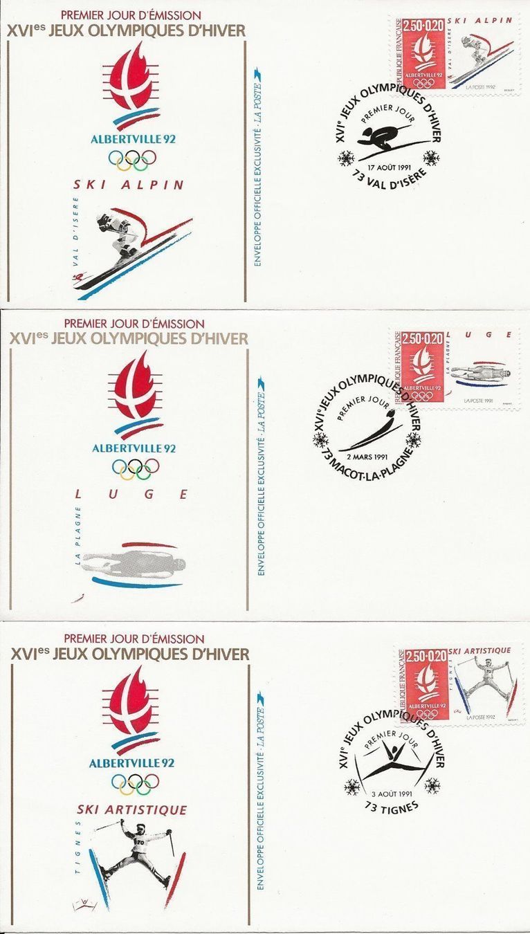 Alle Briefmarken: FDC Albertville 1992 9 différentes FR – Neu (gemäss Beschreibung) aus Sion von PierreP01 2