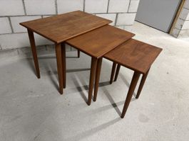 scandinavische Vintage satztische in teak Wood