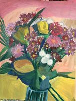 Blumenstrauss Gemälde, Herbstfarben, Original, Top!