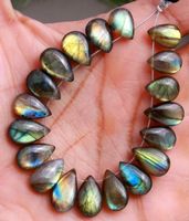 Cabochon Set L-3628 – 19 Stück Feuer Labradorit mit Loch 77K