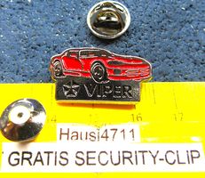 DODGE VIPER CHRYSLER AUTO PIN ROT GEPRÄGT SILBRIG SECURITYCL