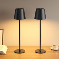 2x Kabellos LED Metall Tischlampe Outdoor Indoor Akku