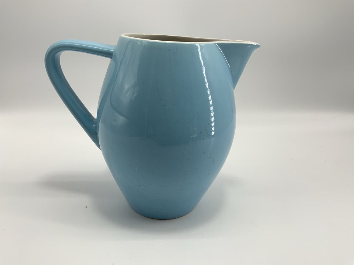 Rössler Caraffe: Hellblauer Rössler Keramik Krug Vintage – Usato da Erlach venduto da silvia3235