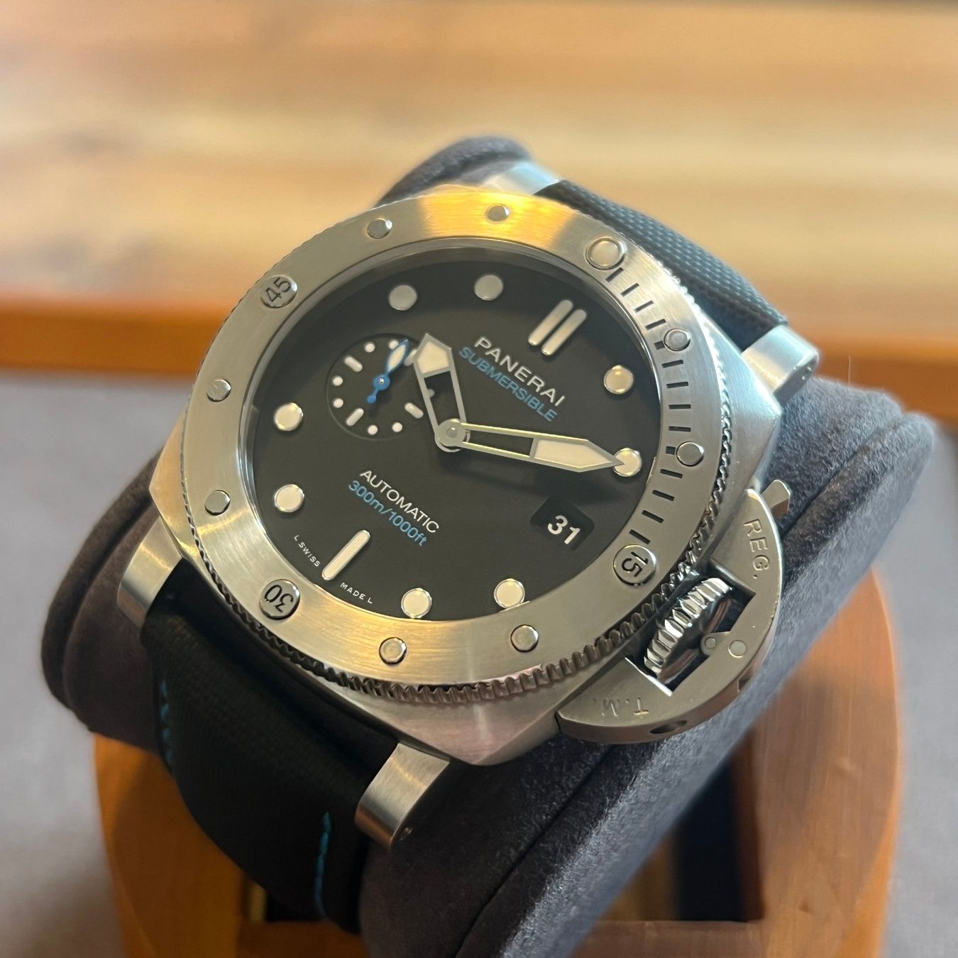 Panerai Orologi: Panerai Submersible Automatic Black Dial PAM1596 – Usato da Carouge GE venduto da Watchaser 8