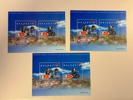 2004 Veloland CH, 3 verschiede Himmelblau, ZNr. 1118/1118a