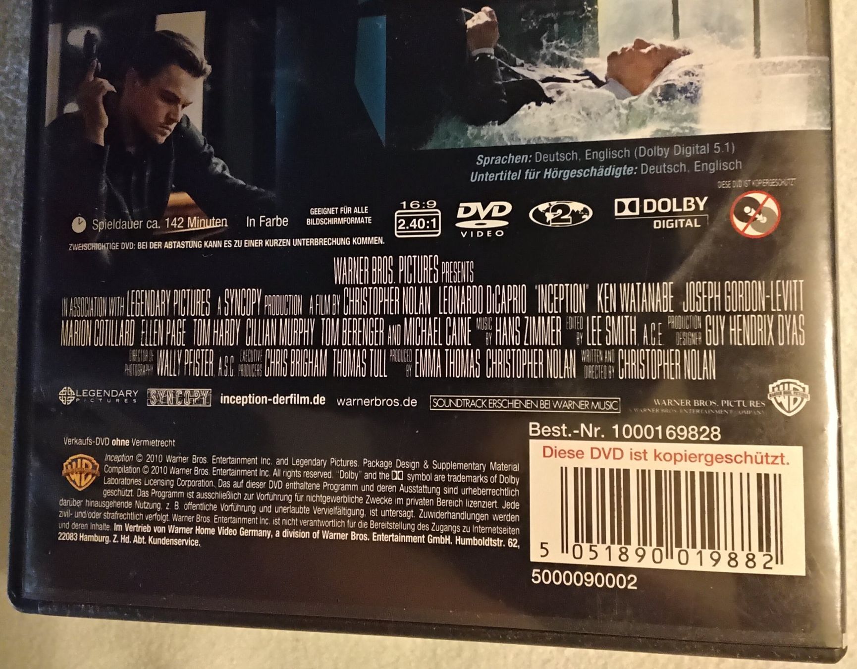 Tutti i DVDs: DVD "Inception" mit Leonardo DiCaprio, Tom Hardy, Ellen Page – Usato da Solothurn venduto da s-j-s 3