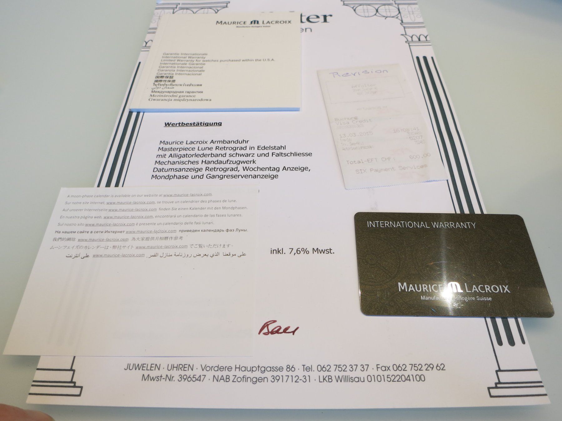 Maurice Lacroix Orologi: ML Masterpiece Lune Rétrograde - Fullset – Usato da Wisen SO venduto da Ihunter 9