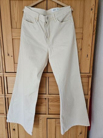 S.Oliver Damen Hose, Beige, W44 L32, wide leg ☀️