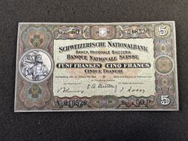 5 Franken Banknote Tell 1951 - 526 Erhaltung