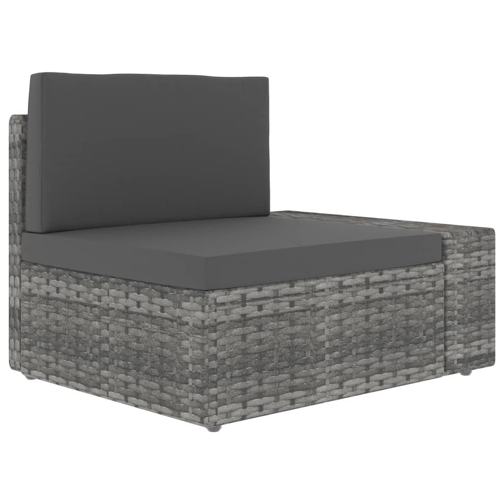 Divani: vidaXL Modulares 3-Sitzer-Sofa Poly Rattan Grau – Nuovo e nell'imballaggio originale da Baar venduto da vidaxl 2