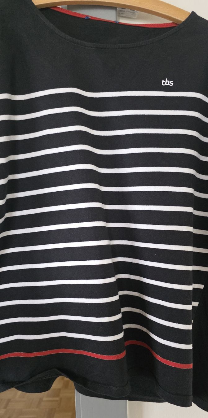 Maglioni & Felpe: Pull TBS Noir à rayures blanches (et rouges) – Usato da Yverdon-les-Bains venduto da van_dq65 3