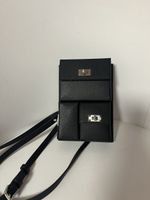 Schicke Leder Umhängetasche/Handytasche, Schwarz, Neuwertig!