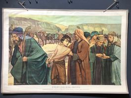 Vintage Schulwandbild JOSEPH UND SEINE BRÜDER, Mink Born 33,