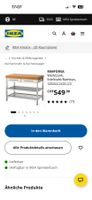 RIMFORSA Werkbank Edelstahl/Bambus 120cm