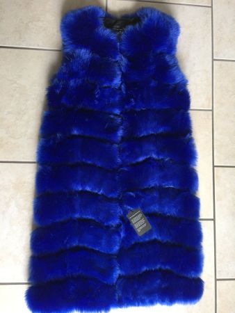 NEU - Kunstpelz-Gilet, eletric-blue, XL
