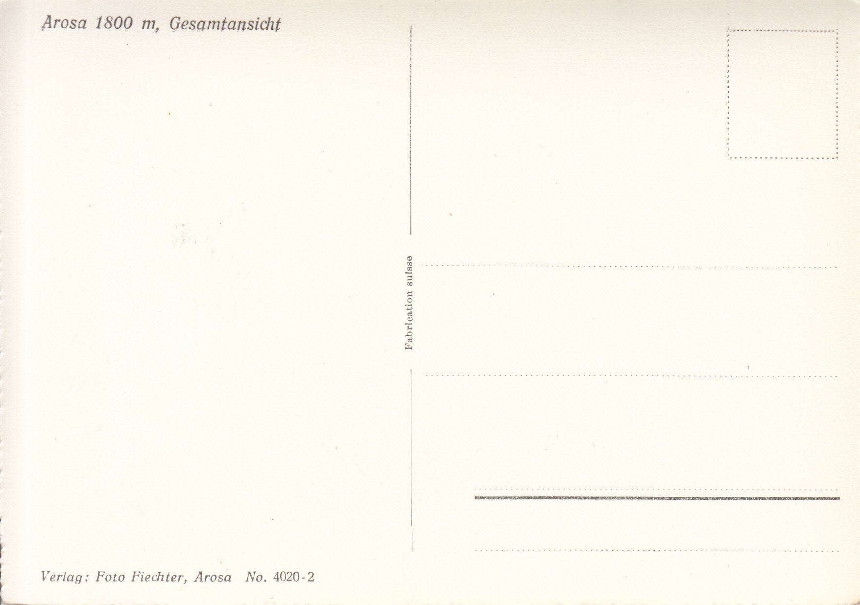 Cartoline postali: Arosa ca. 1945 – Usato da Bürglen TG venduto da StampGraf 1