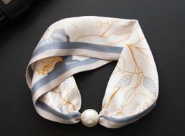 new 100% silk scarf with magnet pearl button with gift pack