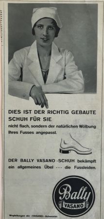 Grosse Vintage Reklame, Bally Schuhe, Schönenwerd, 1932