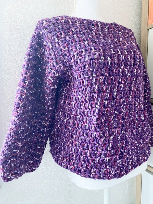 Pulls & Sweat-shirts: Gehäkelte oversize Pullover Pulli violett lila – Neuf (Voir description) à Carabbia par katiamandelli 1
