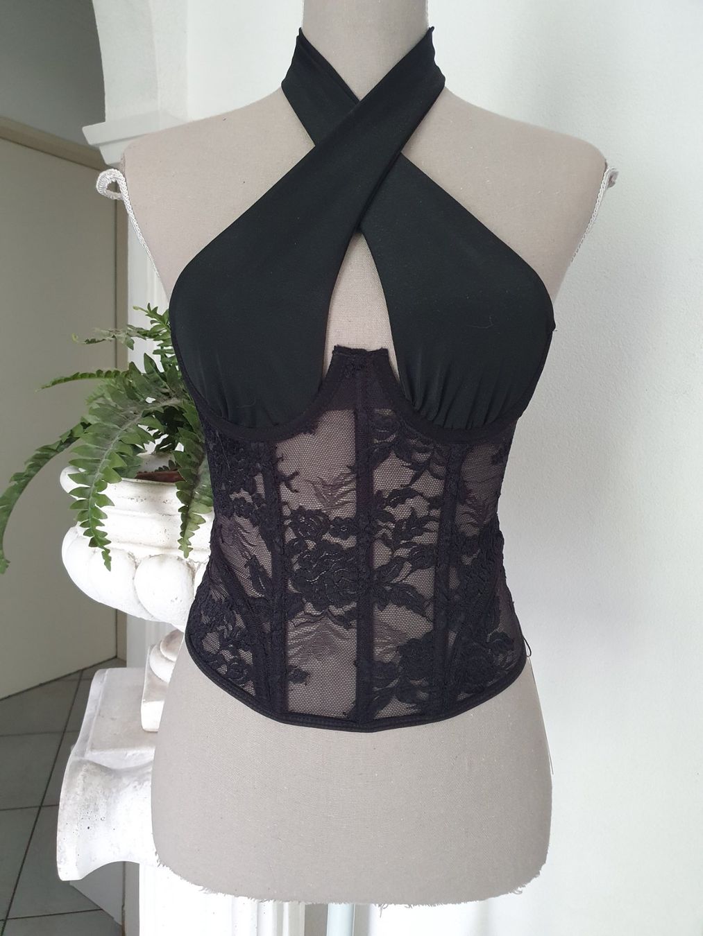 Altra biancheria intima: Gothic Corsagentop m. Spitze Gr. S leicht def. – Difettoso da Münsingen venduto da BlackTears-3