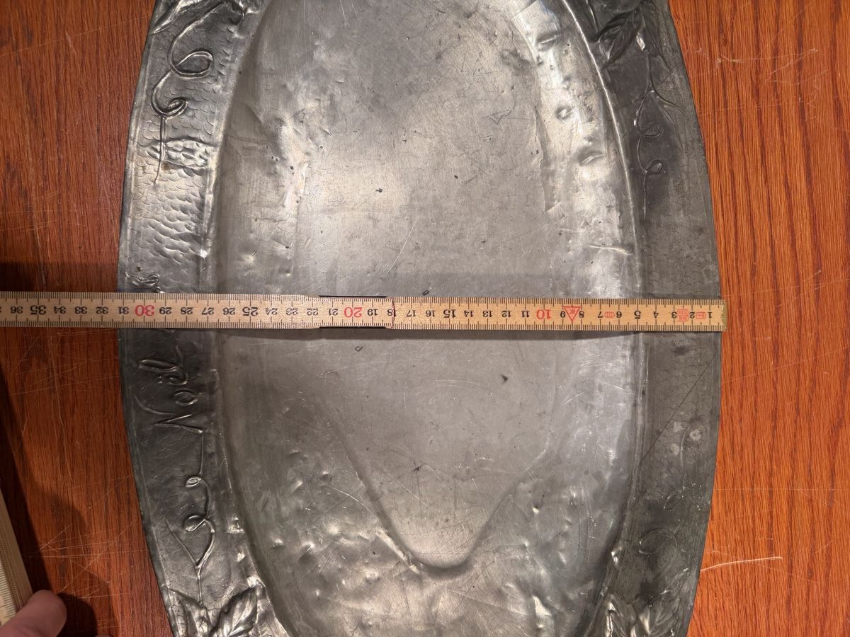 Piatti di portata: Vintage Pewter Tray, Fish Serving 1900s – Usato da Lausanne venduto da artnouveau04 7