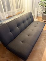 Schlafsofa dunkelgrau mit Knopfheftung guter Zustand