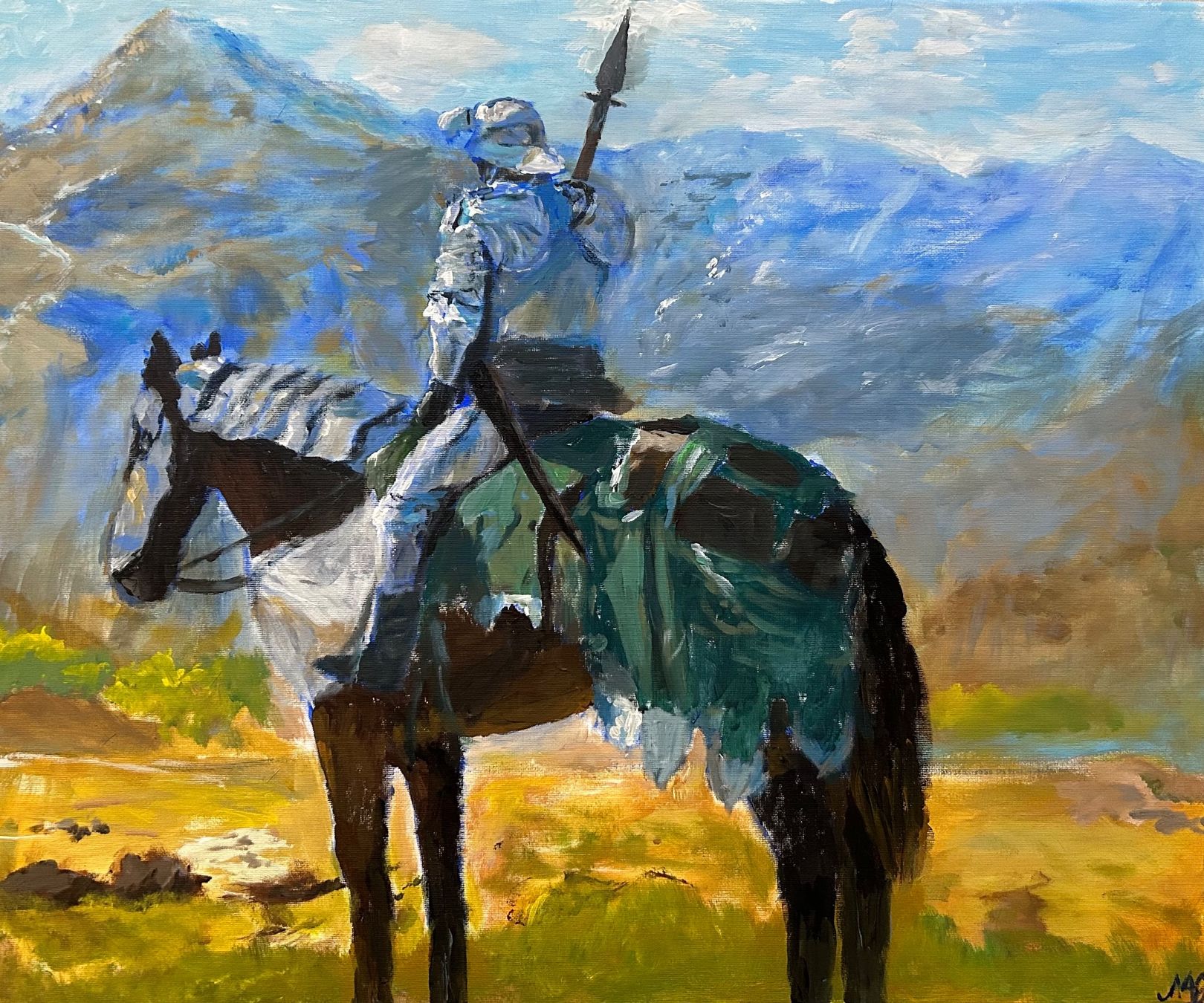 Dipinti: Ritter Gemälde 50x60cm – Nuovo e nell'imballaggio originale da Pfäffikon SZ venduto da Andrei_Moro_Kunst