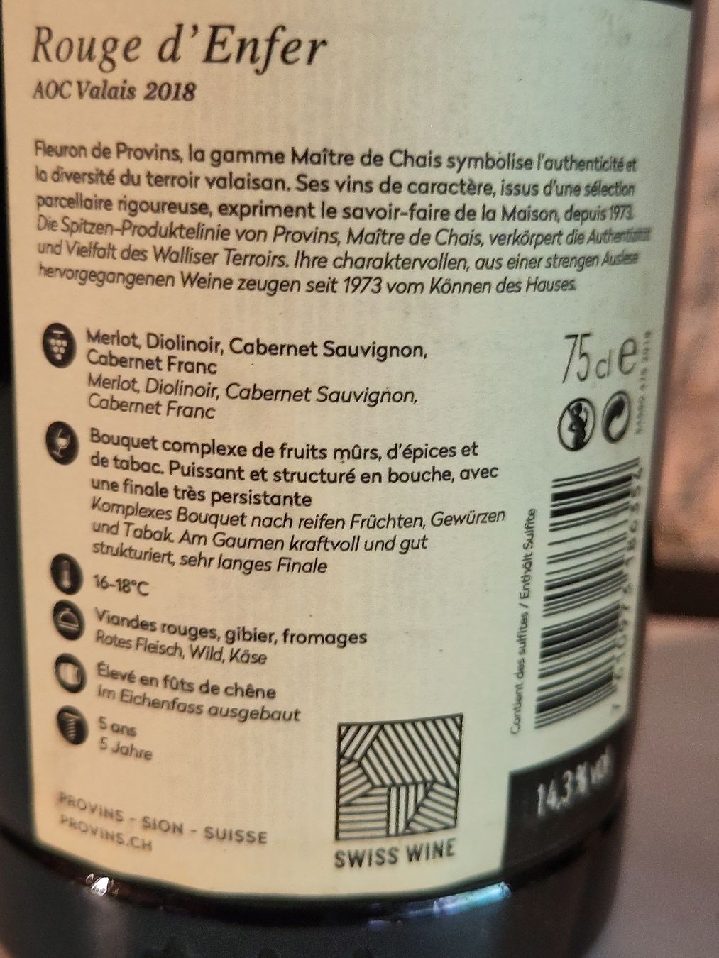 Vino: 4 FL. "Rouge d'Enfer" 2018 – Nuovo (secondo la descrizione) da Basel venduto da Morgenmuffel 2