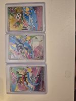 3 Pokemon Karten Rowlet Popplio Litten in Hüllen neu