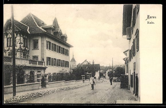 Cartoline postali: AK Aarau, Rain, Strassenpartie mit Villa – Usato da Berlin venduto da bartko-reher