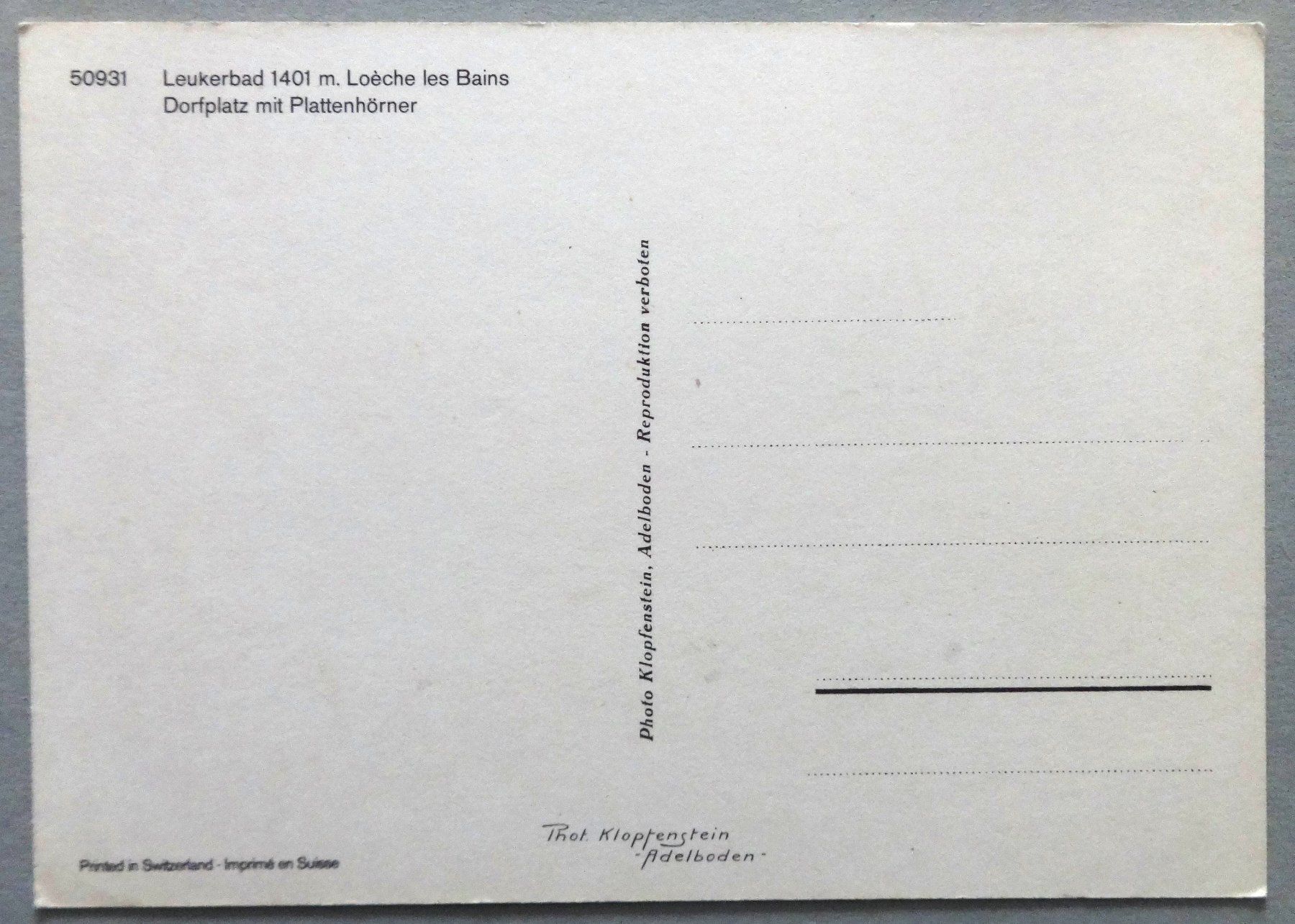 Cartoline postali: Leukerbad 1401 m, Dorfplatz mit Plattenhörner – Usato da Fétigny venduto da Billy2miny 1