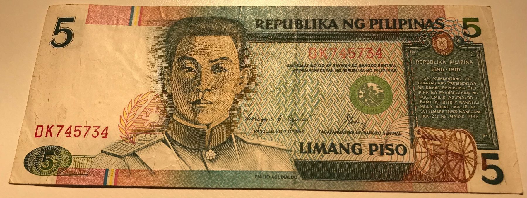Billets de banque: Philippinen 5 Piso – D'occasion à Algetshausen par Carrhard