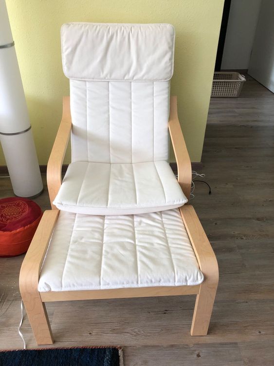 Bequemer Ikea Poäng Sessel + Hocker Kaufen auf Ricardo