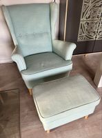 Ikea Strandmon Sessel & Hocker mint